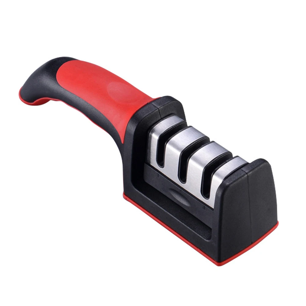 Kitchen Knife Accessories 3-Stage Knife Sharpener with Non slip Rubber handle