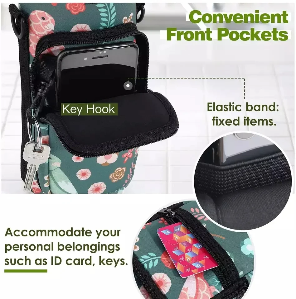 Customized Neoprene Cooler Bags Insulated Gallon Water Bottle Holder Sleeves Customized Bottle Carry Bags Drink Water Storage