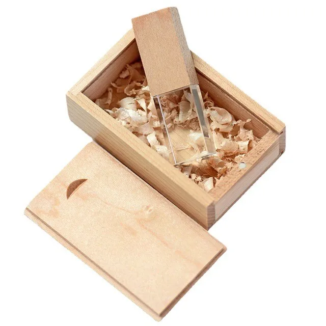 Custom Logo Gift Wooden Usb Stick 128 256 512 MB 1 2 4 8 16 32 64 128 GB Acrylic Transparent Body Usb Flash Drive Wood