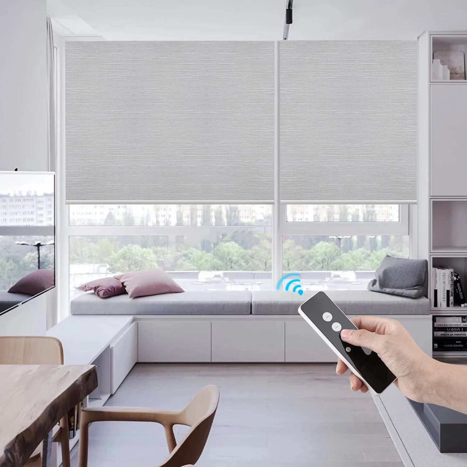 25mm Built-in Remote Control Roller Shades DC Electric Tubular Motor Powered by Rechargeable Battery