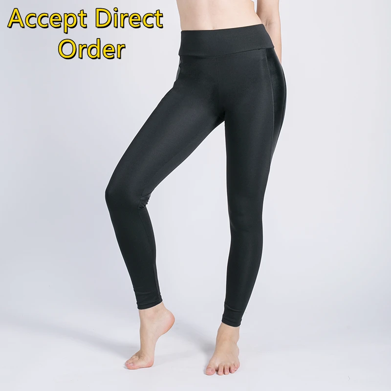 High Waisted Leather Leggings for Women High Waist High Quality Spandex / Polyester Maxi Standard Knitted SEAMED
