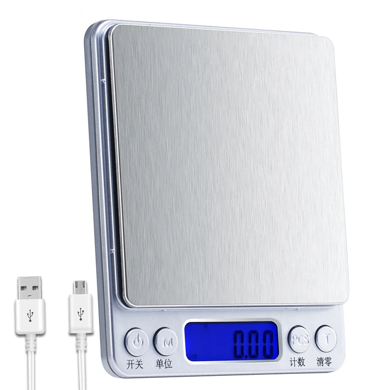 Cooking scales Kitchen Food Measuring 3kg/0.1g Jewelry Scale with Tray Digital Electronic Mini Weighing Scales