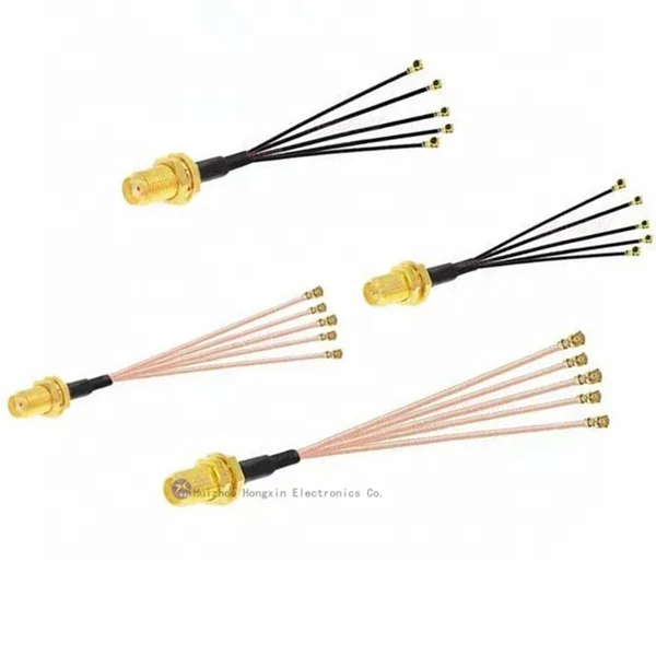 Low Lose 5g Wifi F 4 In 1 Rg178 Cable F Female /Sma Female To 4*Sma Male/ Ipex U.Fl Connector Rf Splitter Coaxial Cables