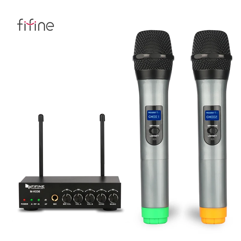 
Fifine K036 UHF Wireless Handheld KTV Karaoke DJ Dynamic Microphone, Studio Singing Recording Church Speech Microphone 