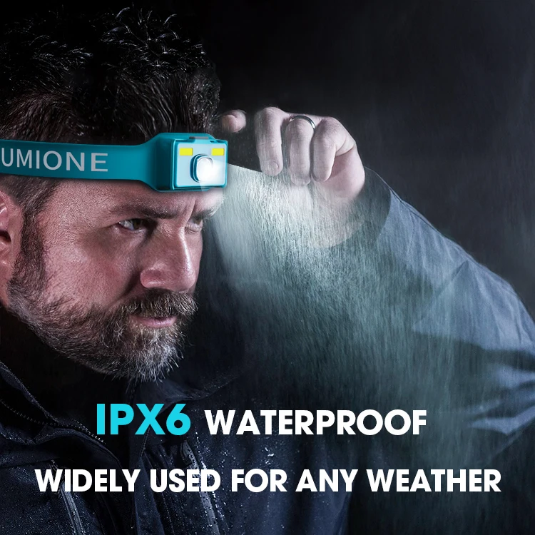 Водонепроницаемая двойная светодиодная лампа IPX6 головная с датчиком мигающая фара яркий легкий