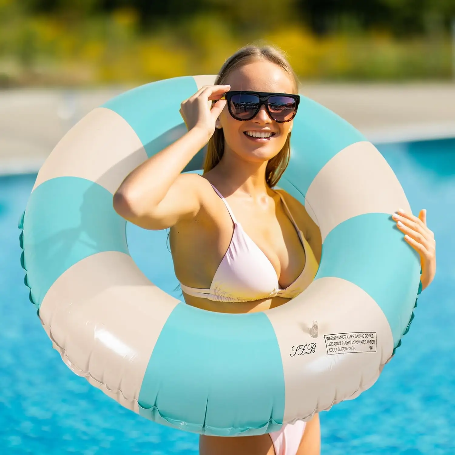 Overlap Welding Air Sealed Pvc Inflatable Swim Ring Summer 90cm Adult Inflatable Swimming Ring