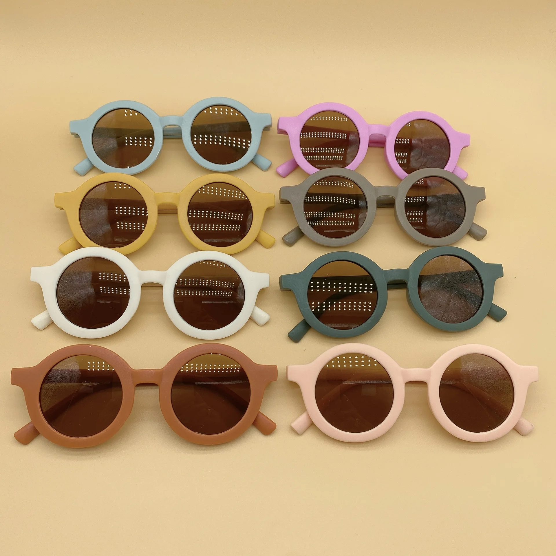 New Wholesale Children Round Frame Baby Girls Sun Glasses Fashion More Color Outdoor Kid Sunglasses Outdoor Shade Custom Glasses