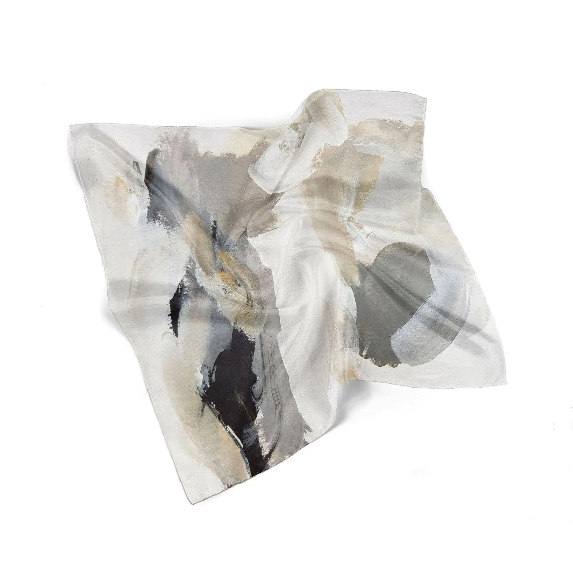 Wholesale Printing Silk Scarf Multi Printed 100% Mulberry Silk Twill Scarf 10MM Hair Silk Square Bandana For Ladies