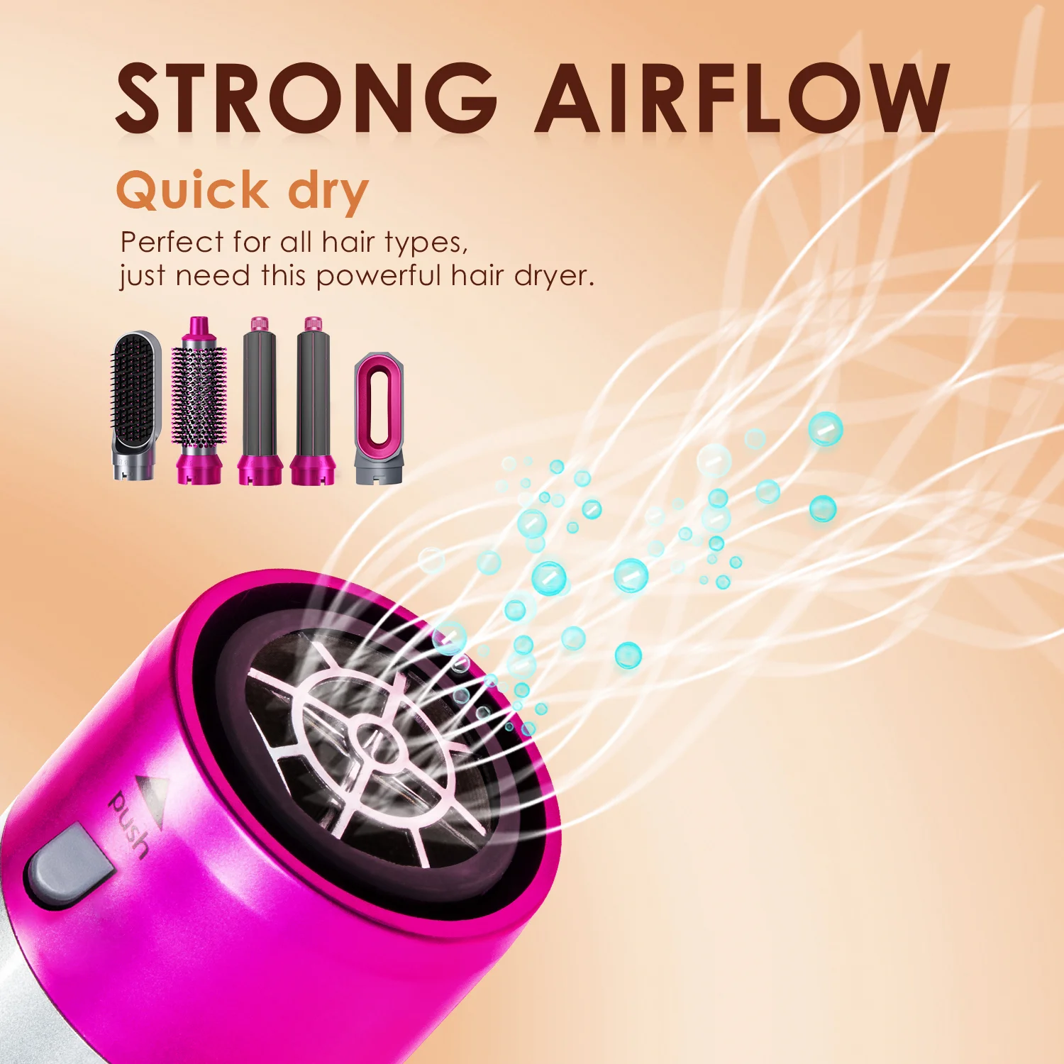 Factory Price 5 in1 Blowout Hair Dryer Brush Hot Air One Step Volumizer Hair Blow Dryer Brush Multi Styler