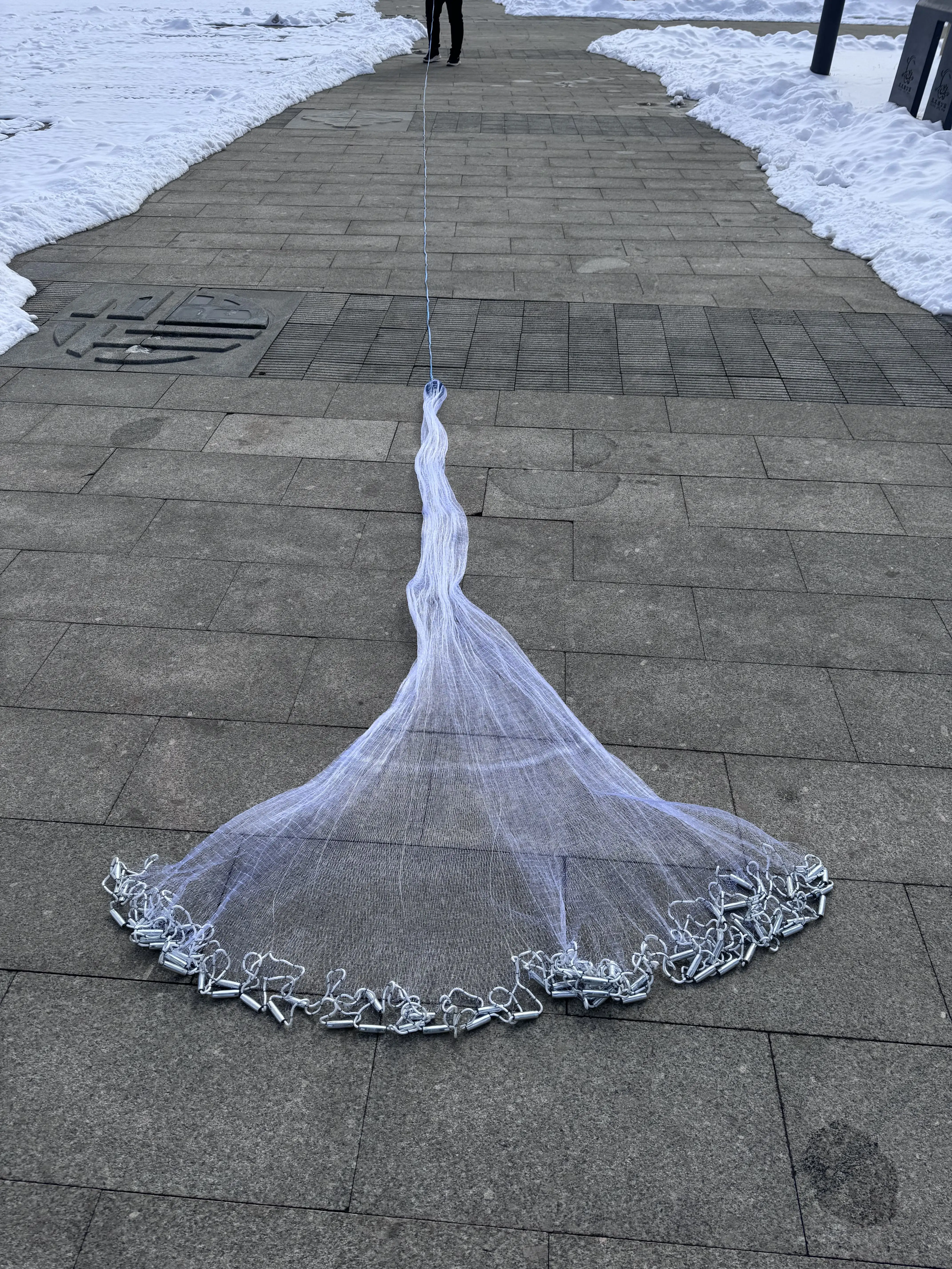 Factory sale white nylon 4~12 Feet casting nets for river and lake fishing cast net landing net