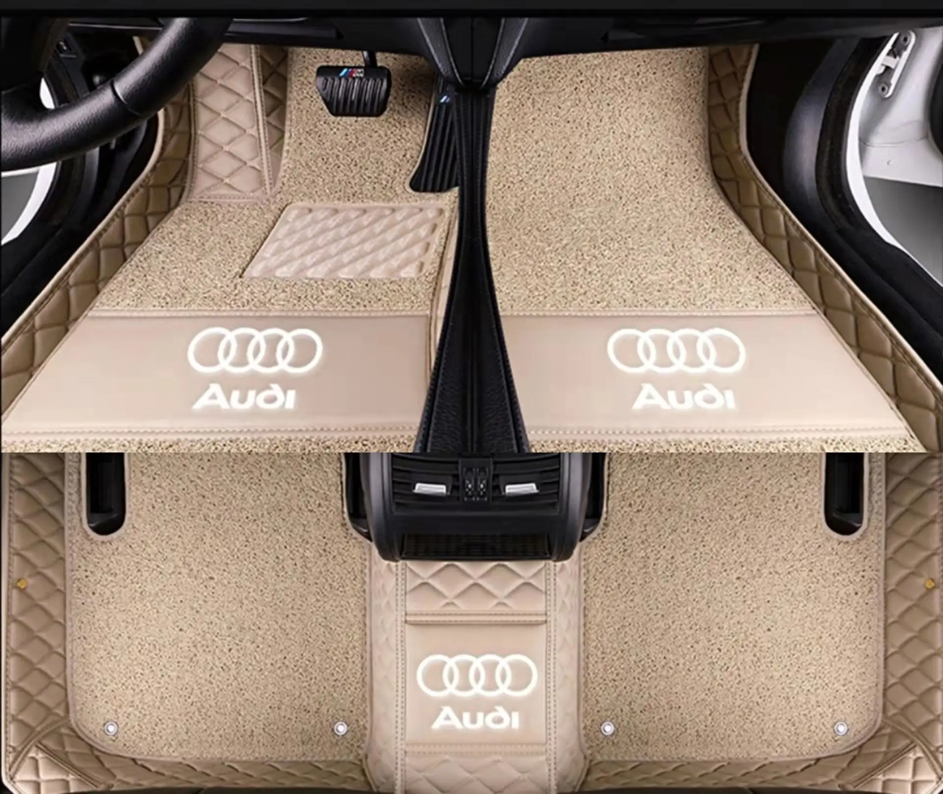 2024 Factory Directly Sales Special Luxury Holographic Pattern Leather 7D Non Slip Car Mat Use For SENTAFE 2013