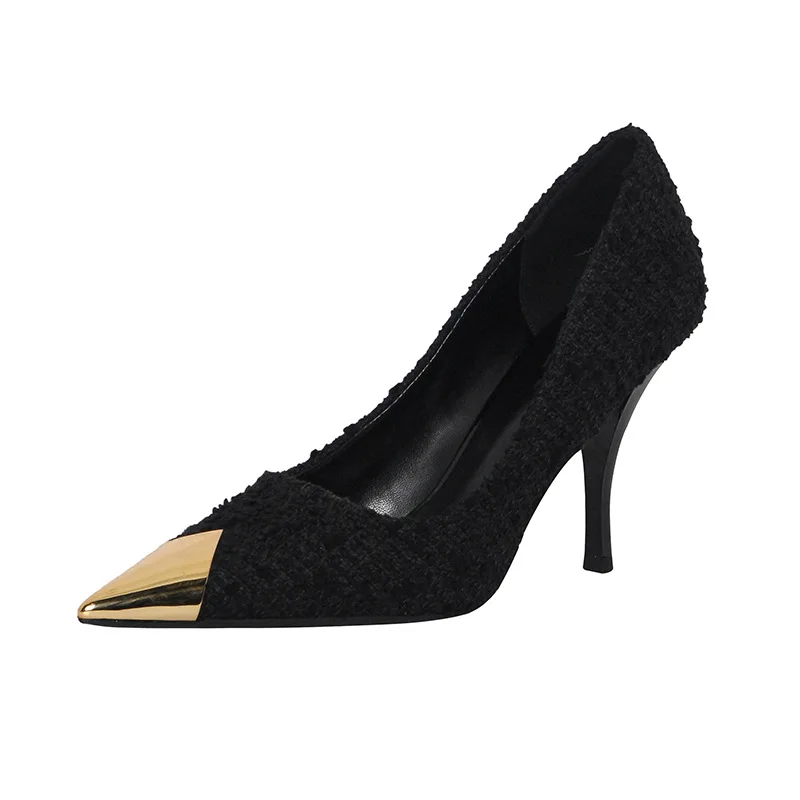 2022 Hot Sell High Heel Shoes Sexy Fashion Woman Ladies Black Thin Heels Pumps