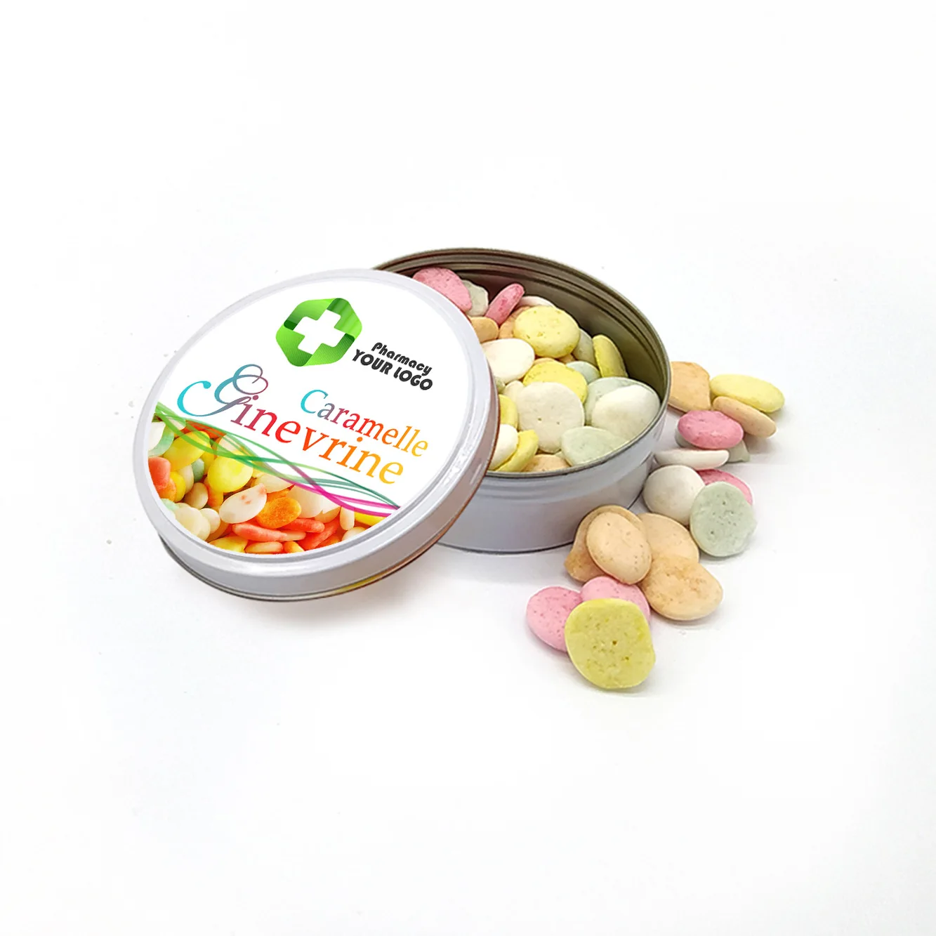 Premium Italian Multi-Colored Jelly Beans Candy Incap Customizable Tin  For Pharmacy With Jelly Beans 40G Made In