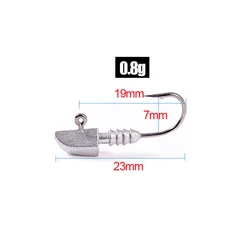 HISTOLURE 10pcs Rockfish Hook 0.5g/0.8g/1g/1.2g/1.5g Jig Head Fishing Hooks use for Soft Lure Hook Worm Hook