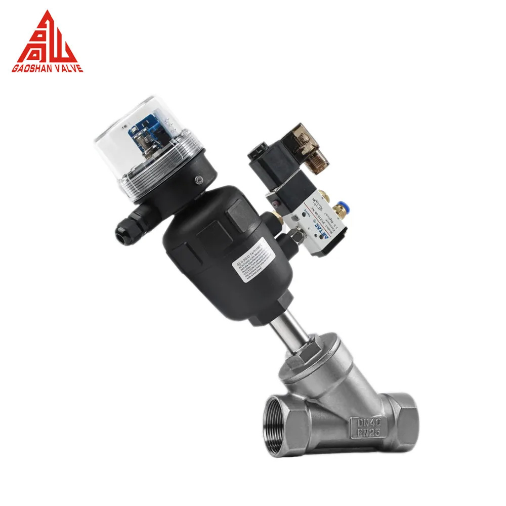 Angle Seat Valve Flange Thread Type Pneumatic Angle Seat Valve With Proximity Switch