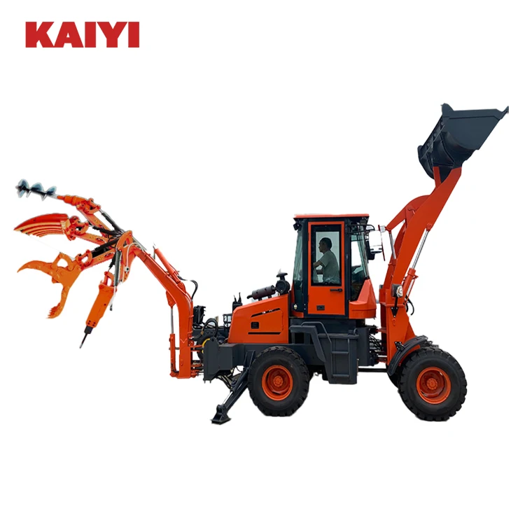 Manufacturer 4x4 Back hoe Loader Retroex cavadora Garden engineering China 4 Wheel Mini Excavator Backhoe Loader