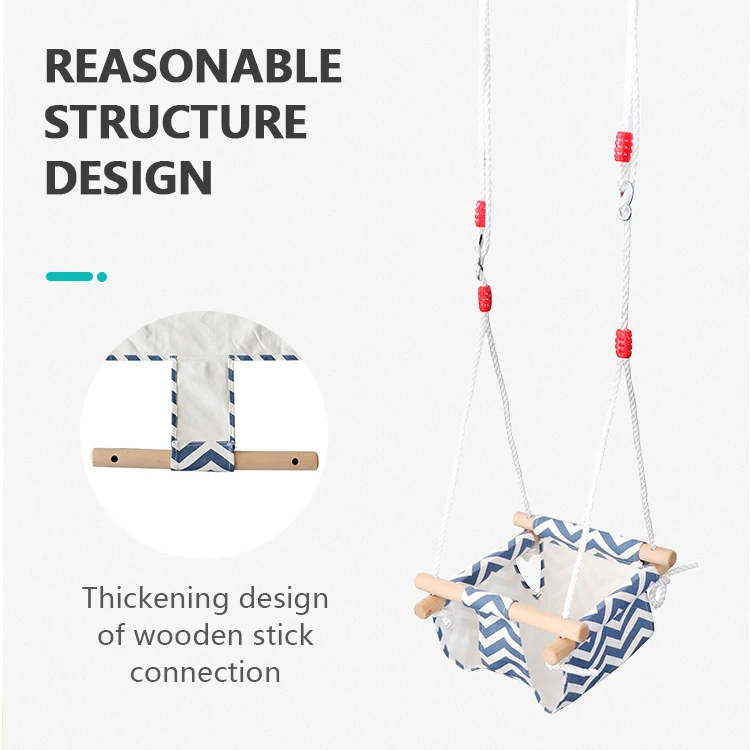 SA-234 New High Quantity baby cradle Wooden Canvas hanging Patio  Swing Chair Seats Hammock Swing chair