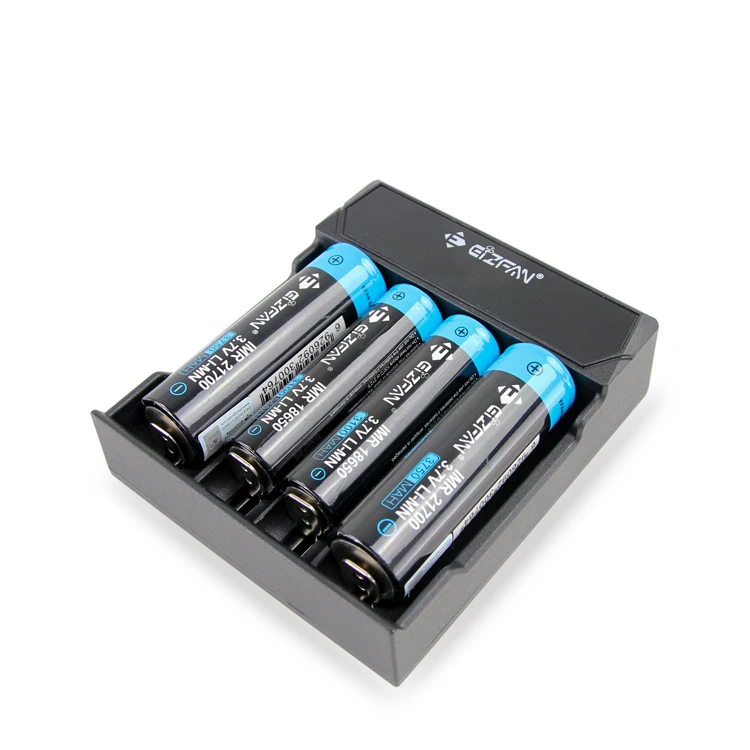 Новейшее портативное универсальное зарядное устройство Eizfan NC4 с 4 слотами и светодиодной подсветкой, зарядное устройство для литиевых аккумуляторов 3,7 в 18650 20700 21700