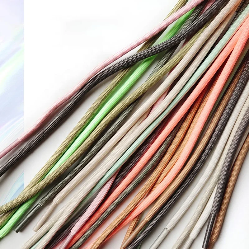 Custom Cotton Material Martin Boots Shoe Laces Multicolor Printed Elastic Shoelaces Flat 8mm