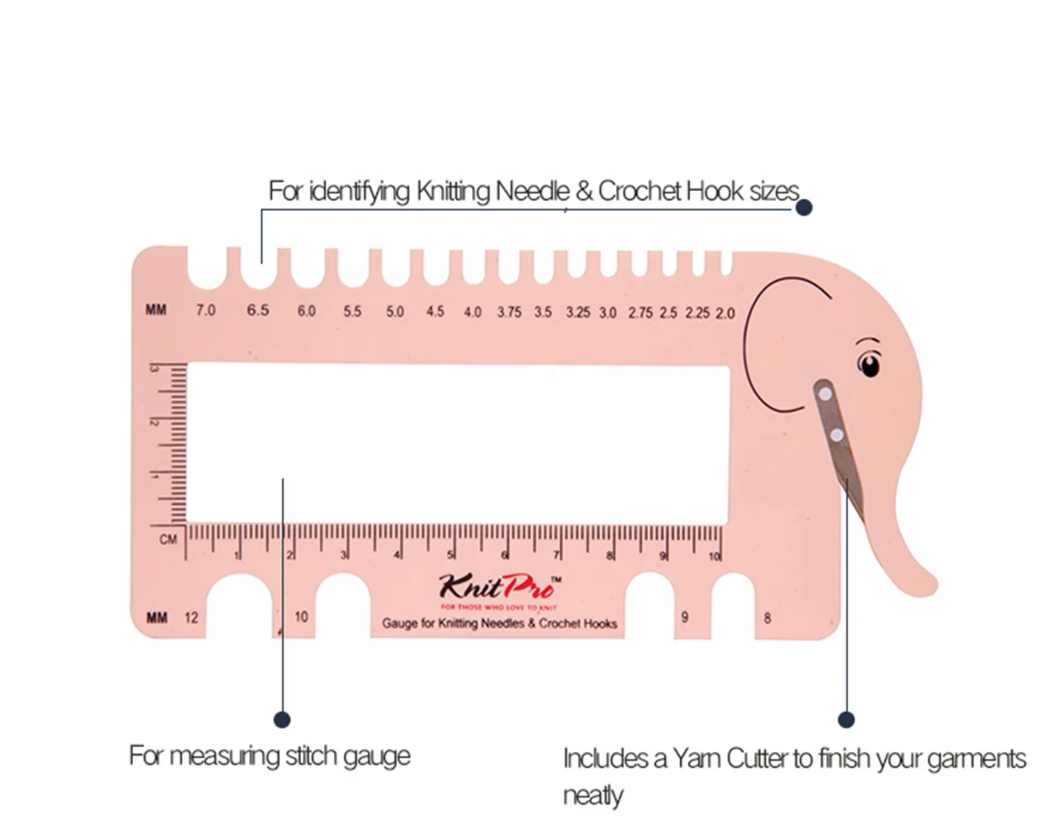 Вязальная игла для вязания крючком, манометр для вязания крючком с резаком для пряжи
