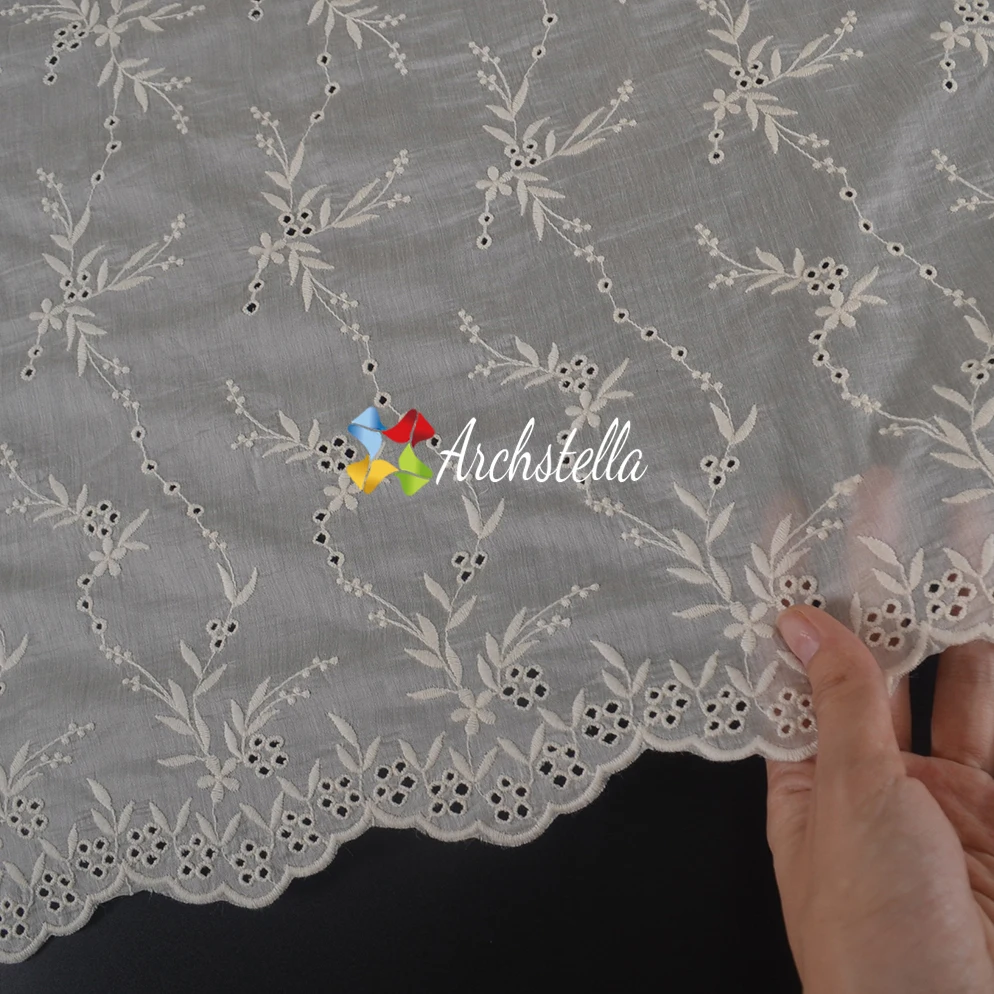 ARCHSTELLA высокое качество в стиле кантри полый белый цветочный Тенсел вышитый хлопчатобумажной нитью кружевной ткани