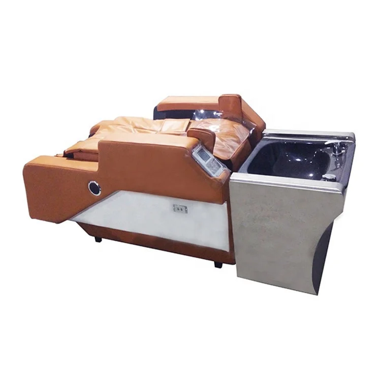 Siman auto multi functional black electric massage chair shampoo washing bed hairdressing relaxing adjustable for hair salon