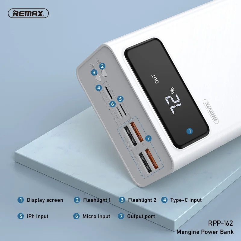  Remax Присоединяйтесь к нам RPP-162 большой емкости с сильным светом 4USB портативное Внешнее зарядное устройство