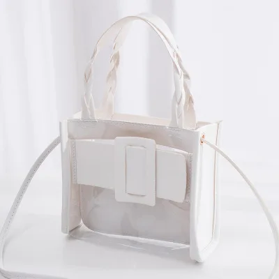 
Fashion transparent small crossbody bag simple style bag classy handbags Korean style jelly lady bags with small pouch purse 