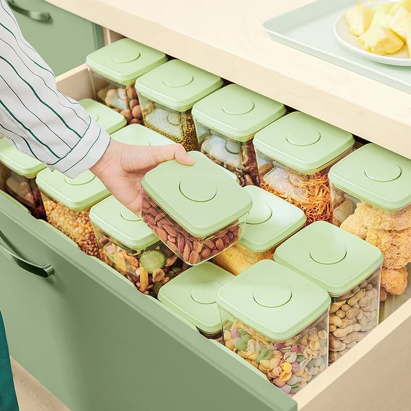 BPA Free Clear Pantry Organization Kitchen Grain Flour Plastic Food Storage Container On 10 Piece Set