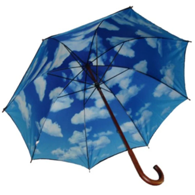 Высокое качество синее небо облака внутренний навес пользовательская печать деревянный вал и ручка палка