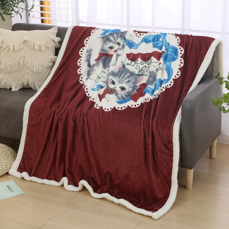 Printed Blanket Fleece Blanket Printed King And Queen Size Coral Flannel Fleece Blanket