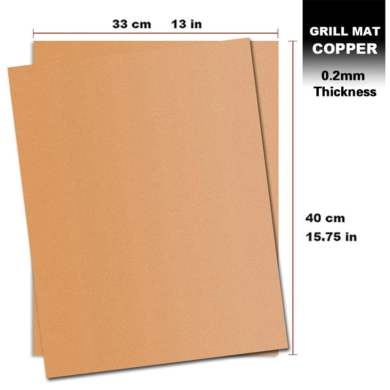 
40x33cm Charcoal Non Stick Copper BBQ Grill Mat for Grilling 