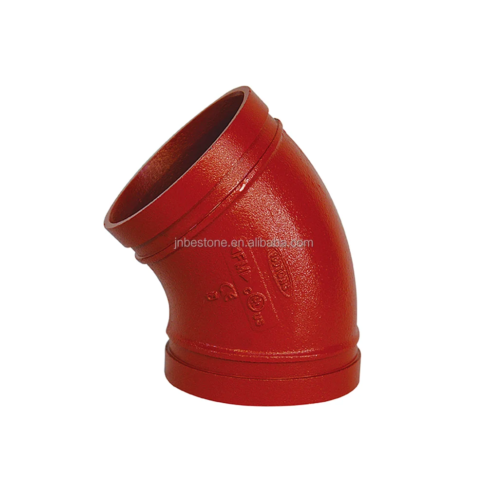 Длинный радиус высокопрочный чугун 90 градусов рифленый трубогиб 1 1/4-12 дюймов