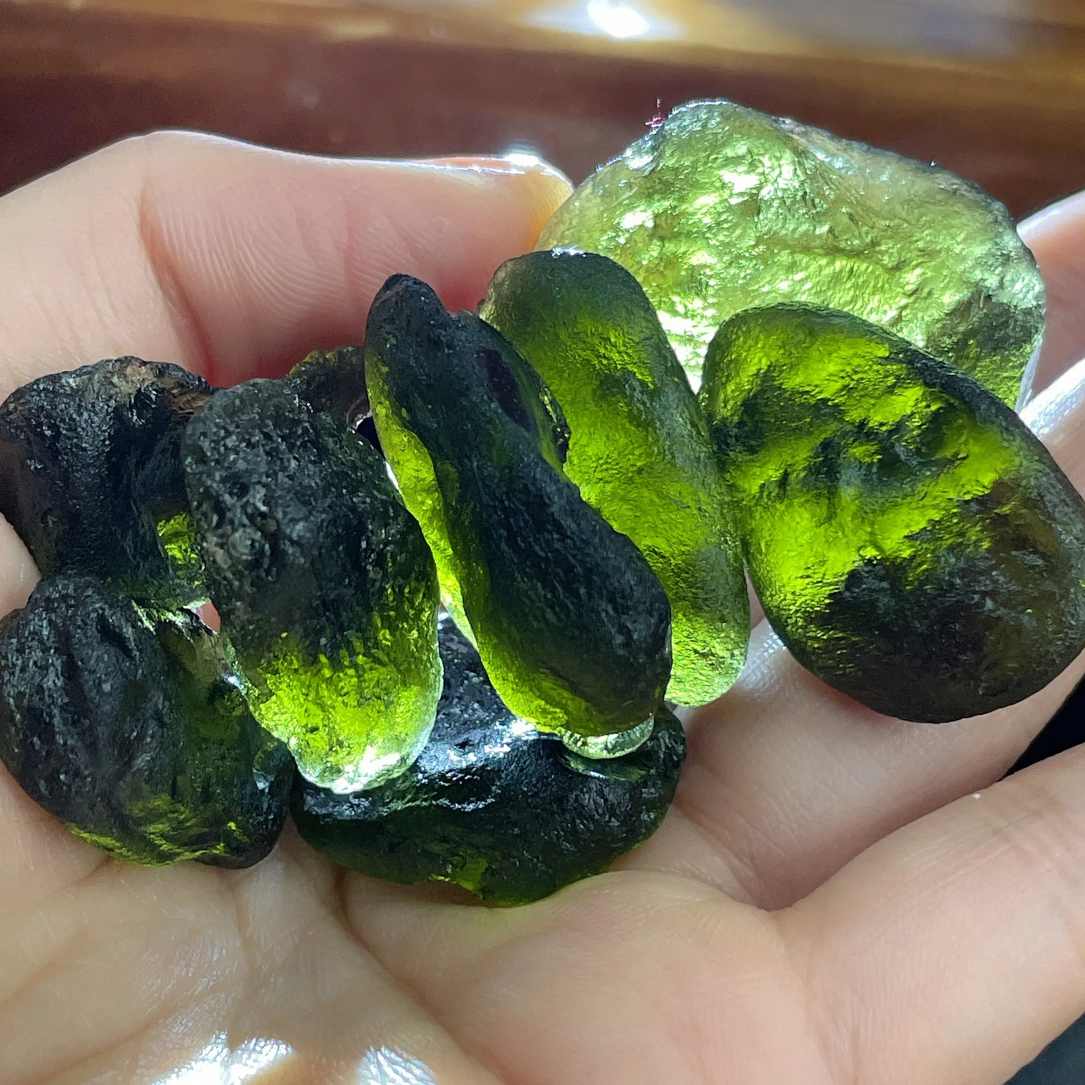 hot sales green Czech rough moldavite meteorite natural raw material
