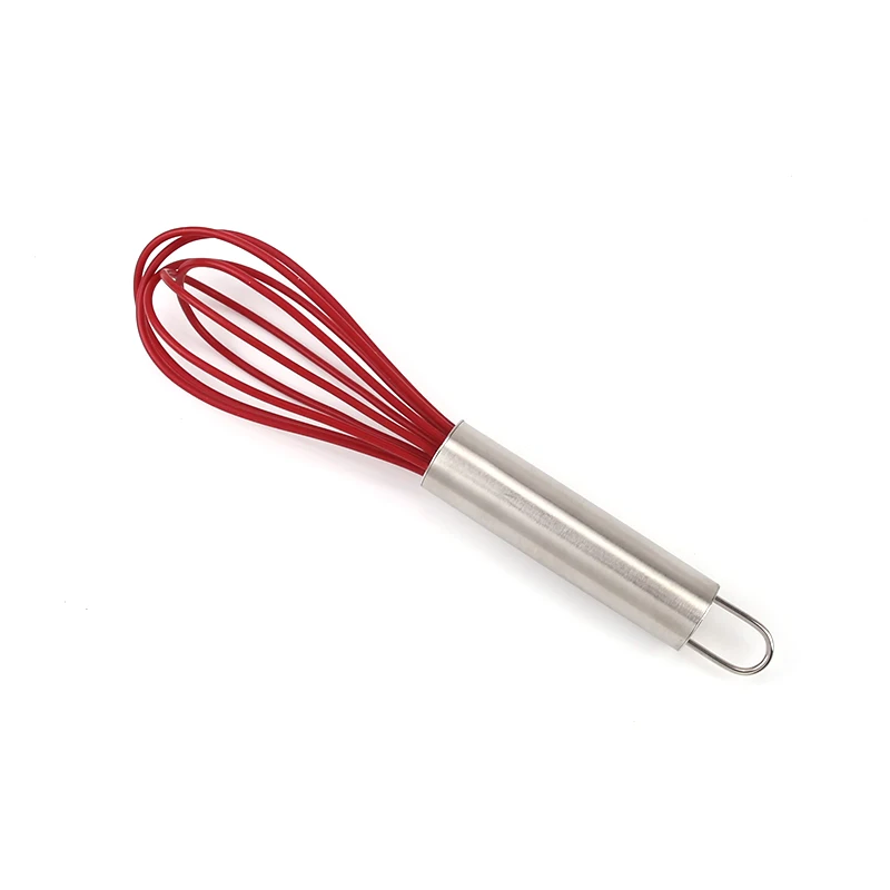 Promotional 2 pack small egg whisk set silicone wires with stainless steel handle egg beater tools