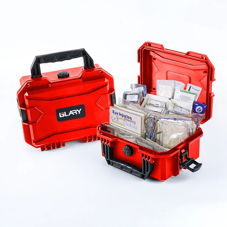 GLARY portable medical first aid case shockproof medical travel case with handle dustproof storage case box for medication