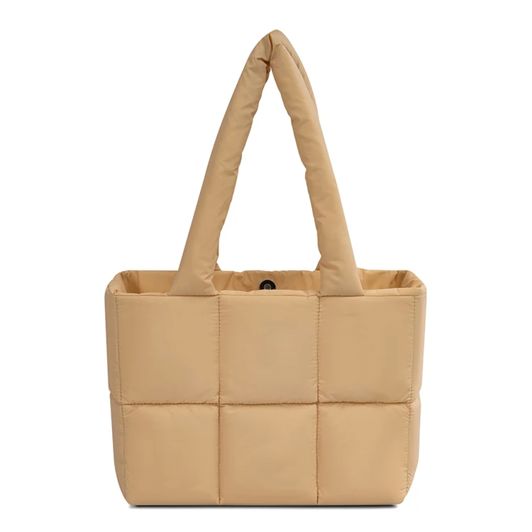 custom logo large quilted puffer tote ba lightweight women shoulder bag