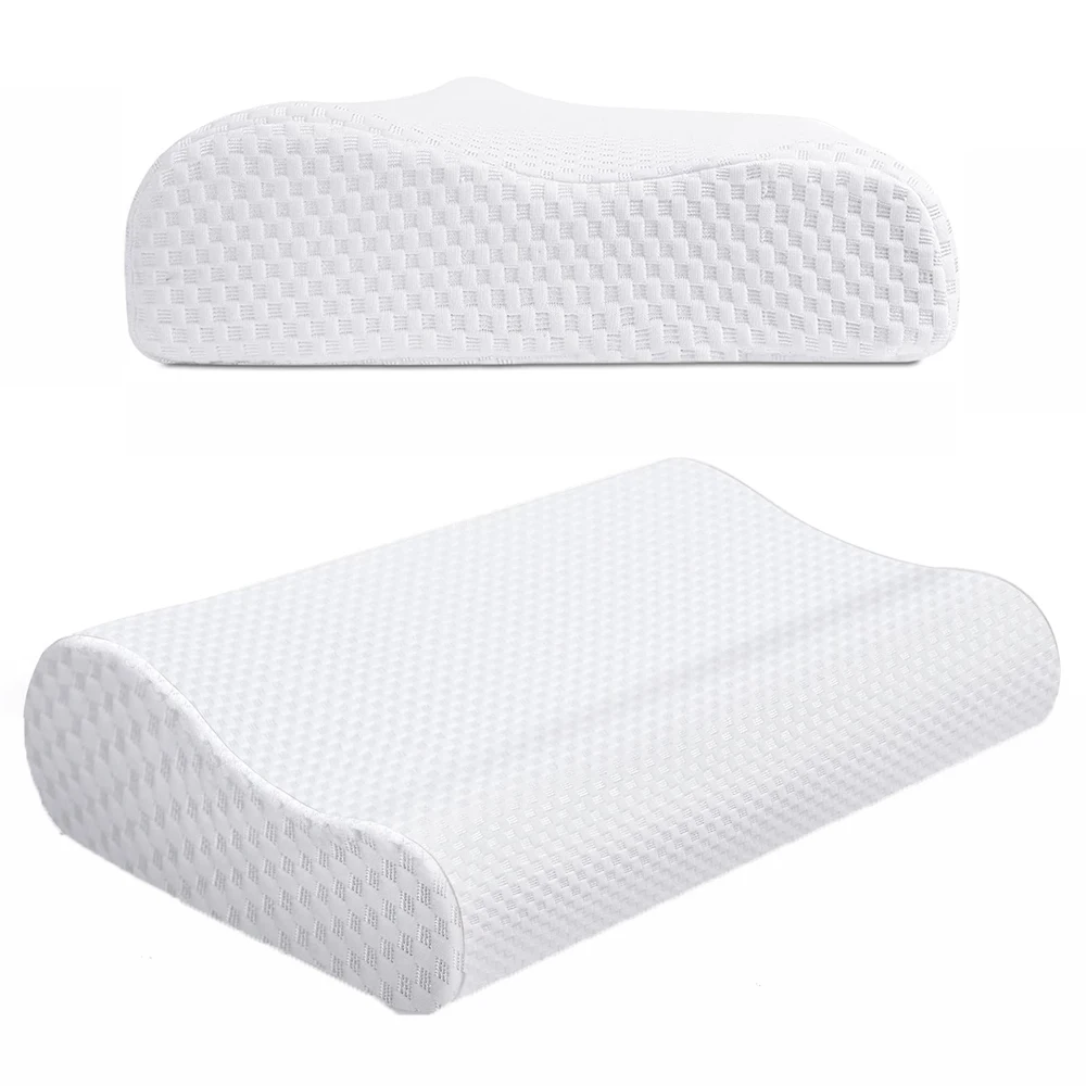 Cheap Wholesale  Ergonomic Ventilated Bamboo Fiber Butterfly-Wings Shape Sleep Memory Foam Pillow