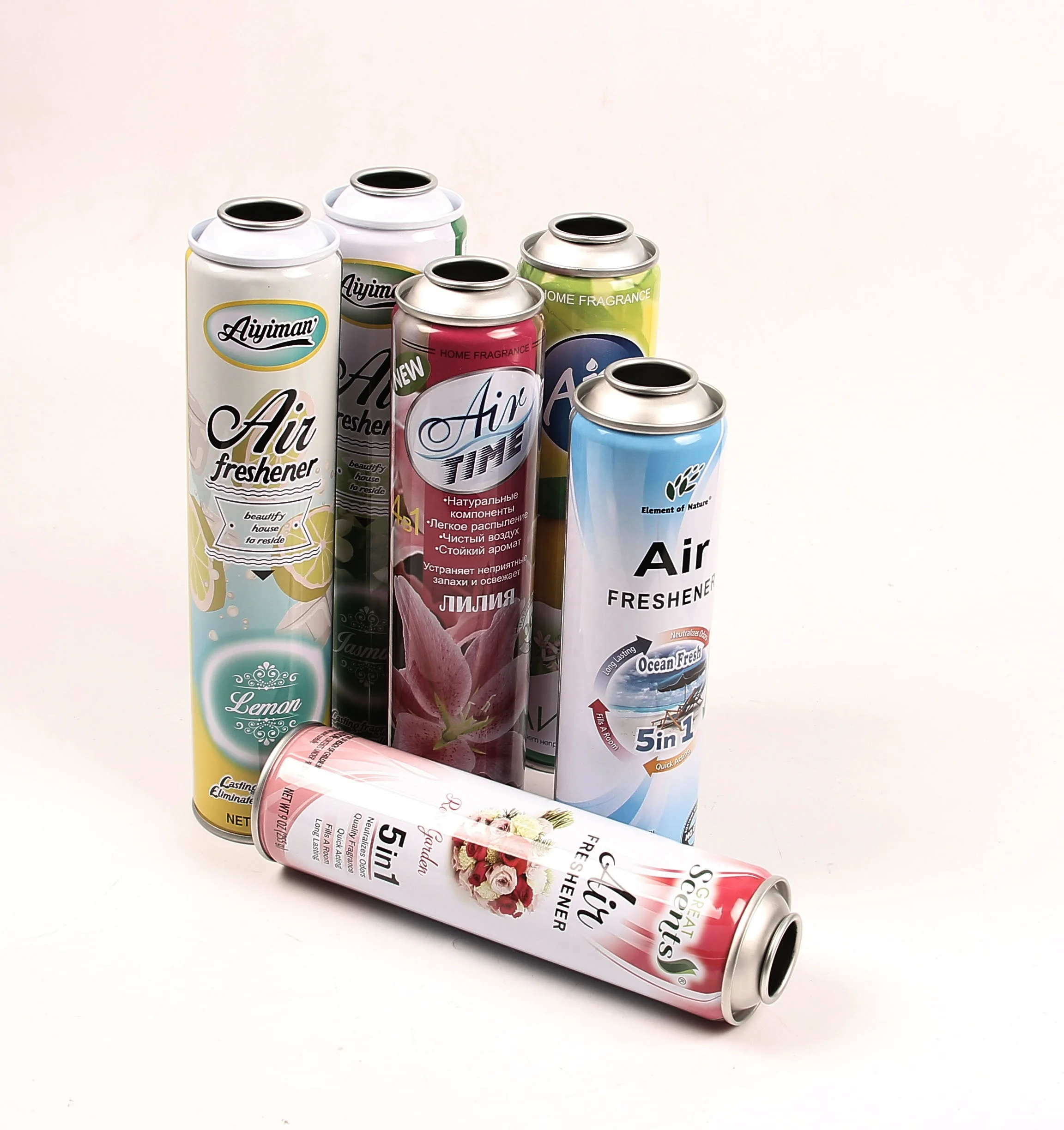 Empty Aerosol spray tin can package for paint insect killer air freshener and foam