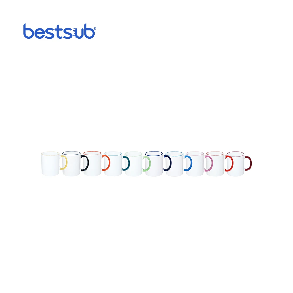 Кофейная кружка BestSub JS с сублимационной печатью белого керамического цвета на заказ