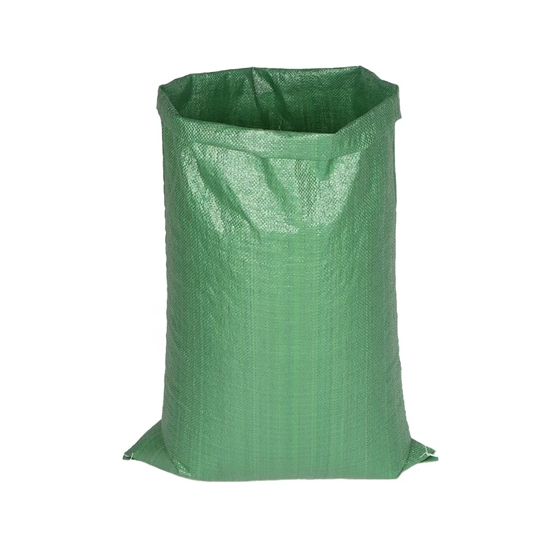 High cost performance 50kg 100kg green pp woven bag for garden refuse sand