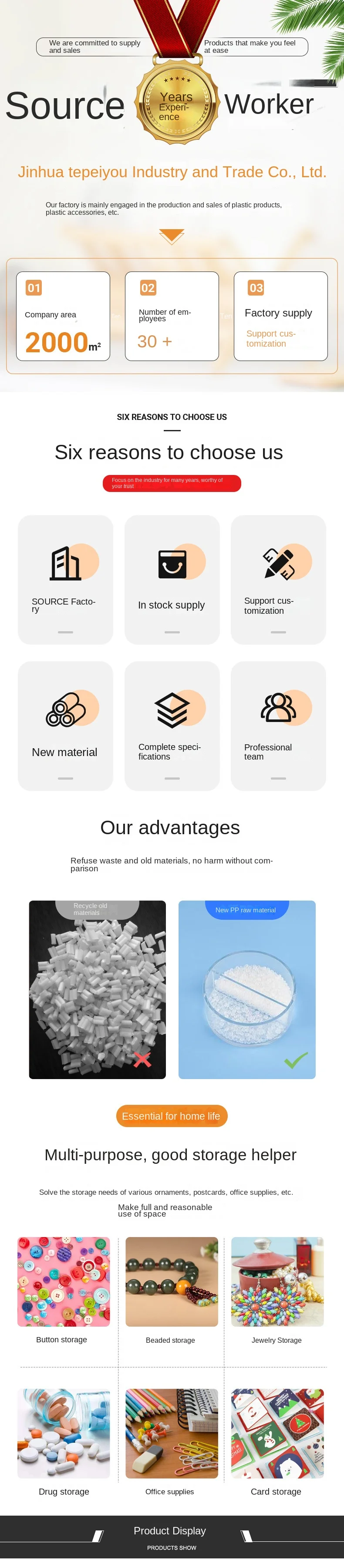 5 Grid Small Storage Box Pp Material Jewelry Box For Ring Pin Clip & Small Crafts Organizer Transparent Mini Storage Box