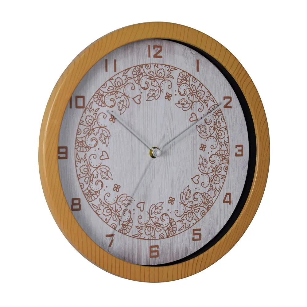 Classic Free Sample available Plastic Wooden Wall Clock 12Inch