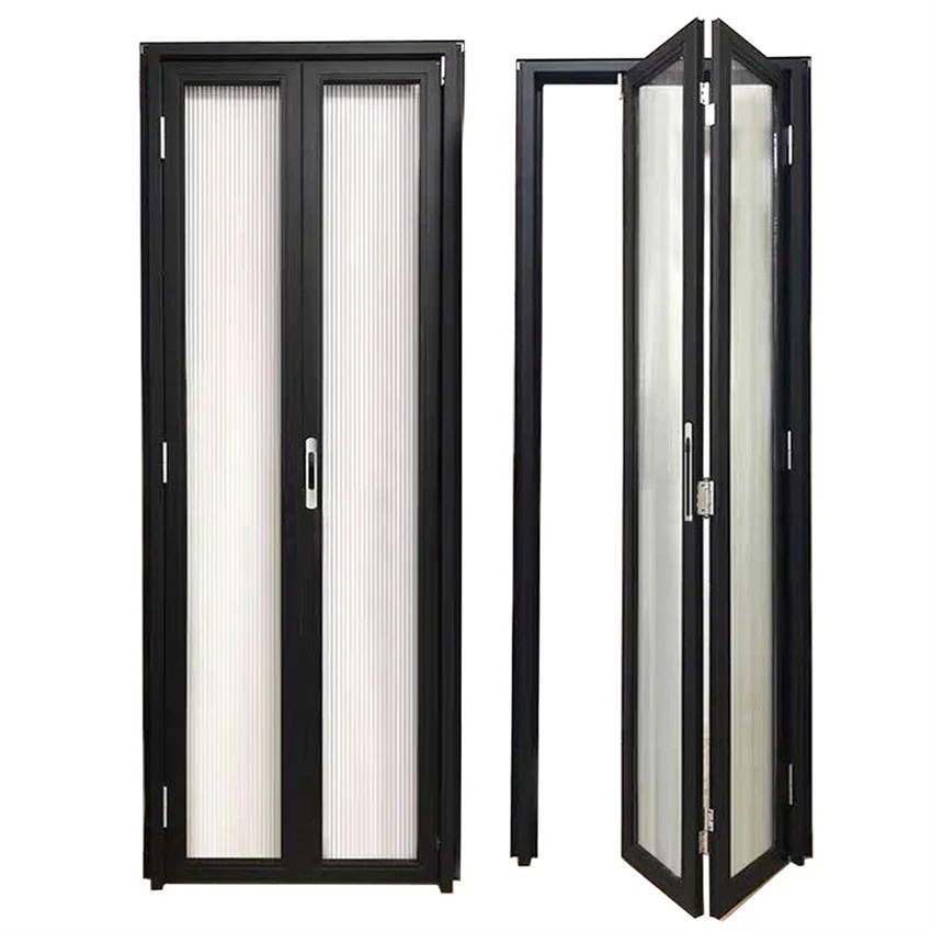Aluminum Glass Sliding Folding Door Patio Exterior Bifold Doors Double Glazing Aluminum Bi Folding Door For Store