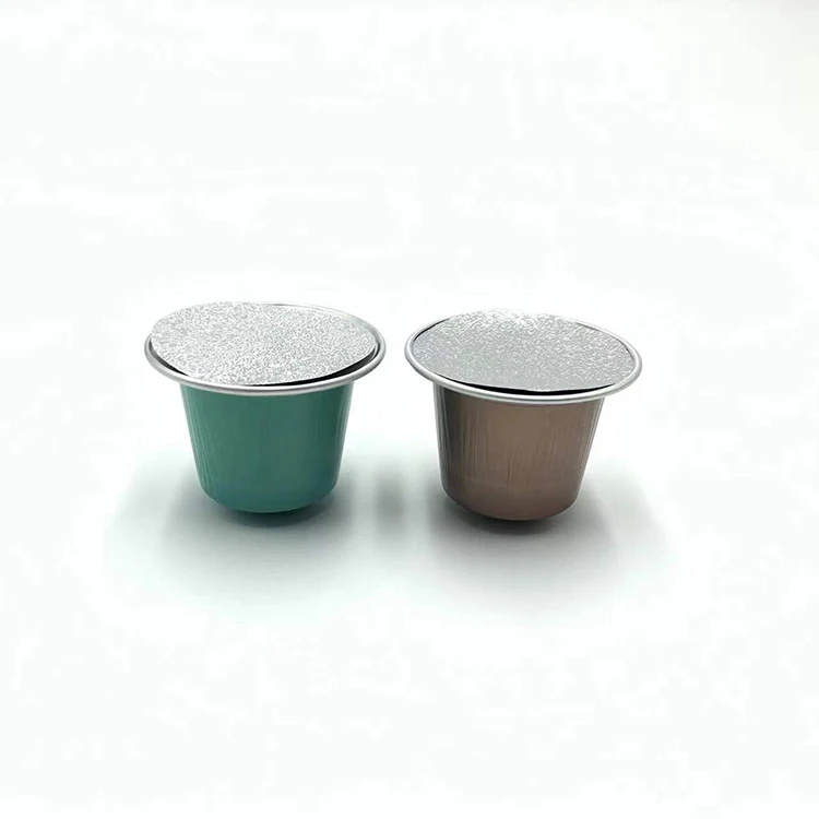 Nespresso cup coffee capsules and aluminum foil lids