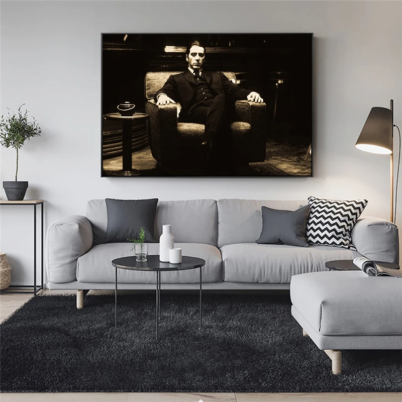  Винтажные настенные плакаты и принты для кино Godfather черно-белые картины на холсте крестного отца