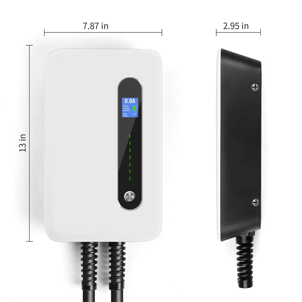 Workersbee 10-32A current adjustable home evse portable ev charger type 2 iec 62196 electric