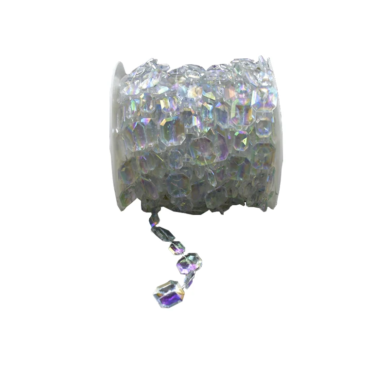 
Colorful Square Pieces Connected Bead Crystal Garland Wedding Supplies Birthday Party Home Decorations 