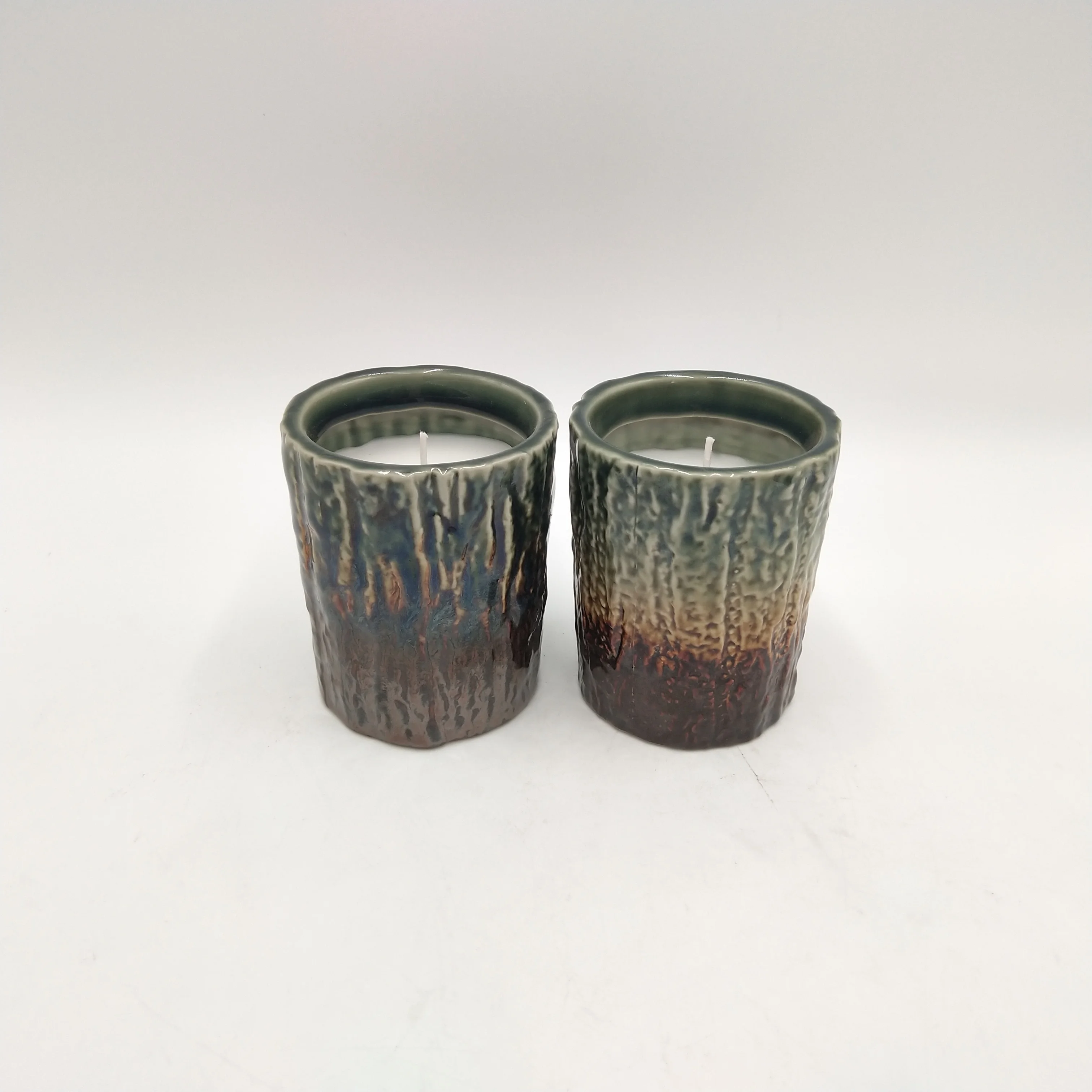 Unique Scent Candle Jars Aroma Therapy Candle Imitations of the Trunk Ceramic Home Decoration Customized Scented Candle Soy Wax
