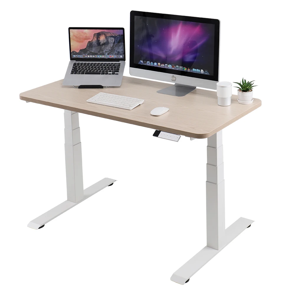 2BF4A Modern smart office ergonomic electric height adjustable sit stand up standing computer desk table frame for home office